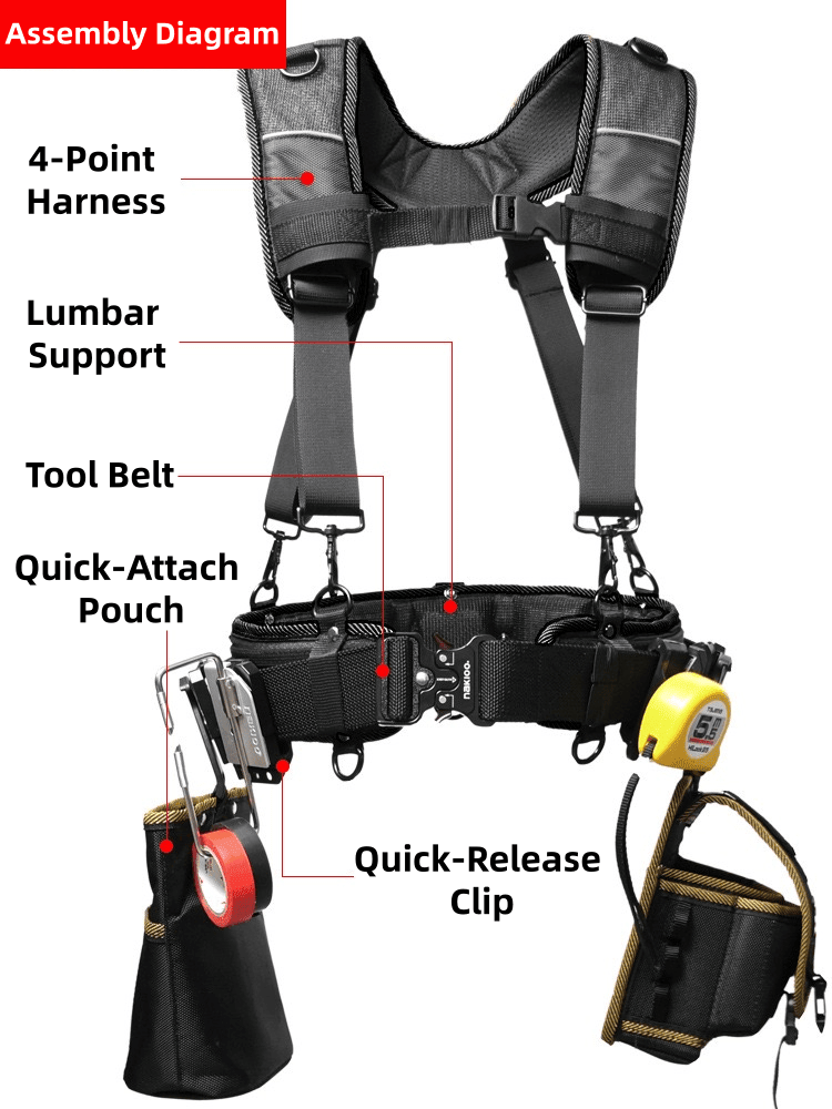 Nakioo EX | Ergonomic Padded Modular Tool Belt - strapery